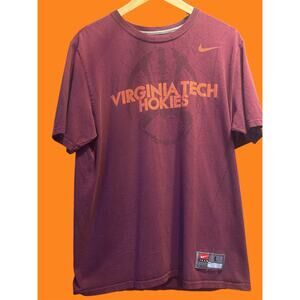 Nike Men’s Virginia Tech Football Shirt – Maroon – NCAA Sports Tee – Size Large